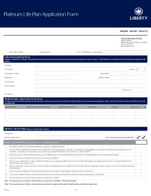 LIFE PLAN APPLICATION FORM .